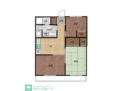 SUNBILL(3DK/2階)の間取り写真