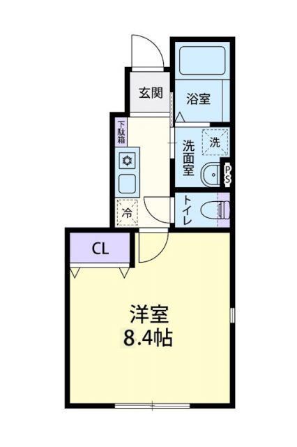 HARVEST PALACE III(1K/1階)の間取り写真