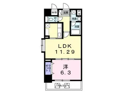 ベルナティオ(1LDK/7階)の間取り写真