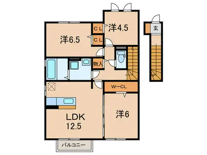 サニーハイツ(3LDK/2階)の間取り写真