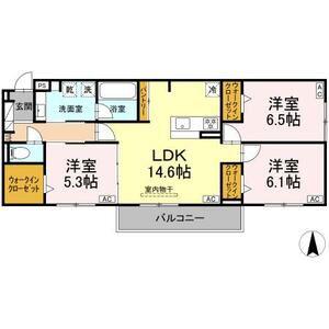 シャンドフルール(3LDK/3階)の間取り写真