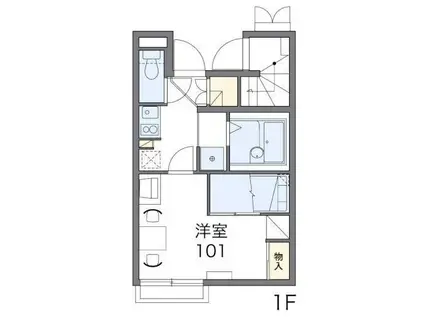 レオパレスのぼり川(1K/1階)の間取り写真