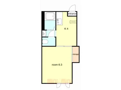 ビラ・グリーン・ヒル(1K/1階)の間取り写真