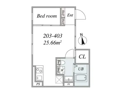 THE TRIAS ITABASHI(1LDK/3階)の間取り写真