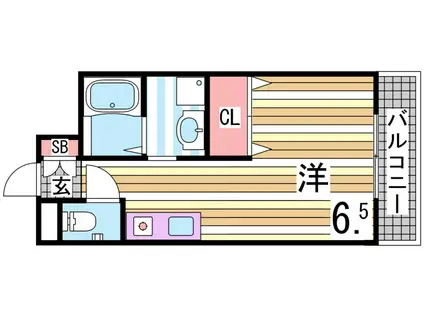 Kコーポ(1K/2階)の間取り写真