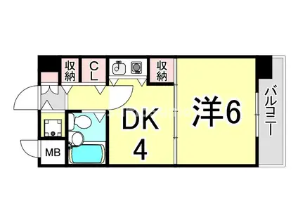 ルモンド西宮(1DK/2階)の間取り写真
