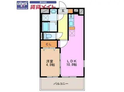 Z.BLDG(1LDK/3階)の間取り写真