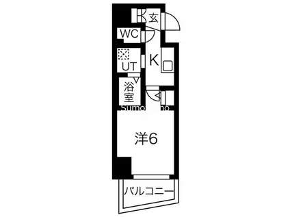 エステムコート大阪新町(1K/12階)の間取り写真