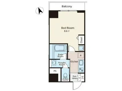 ユゥーアップ-四ツ谷(1K/5階)の間取り写真