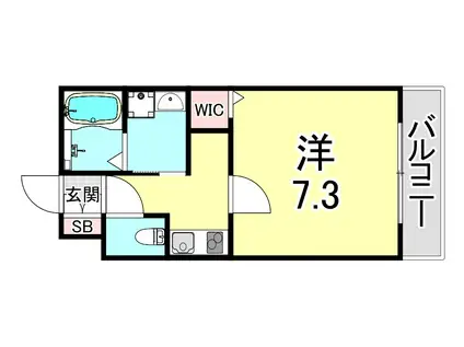 KE OLA HOUII(1K/3階)の間取り写真