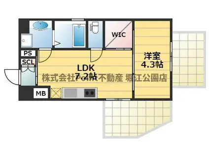 LAULEA姫島(1LDK/2階)の間取り写真