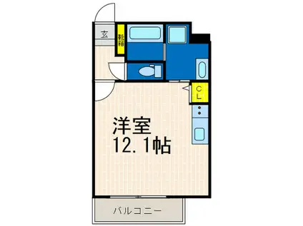 ARPEGGIO三宮(ワンルーム/1階)の間取り写真