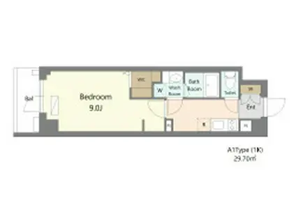 ALIVIS浦安(1K/3階)の間取り写真