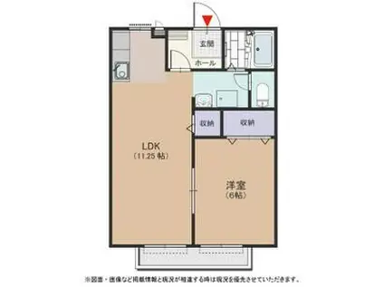 ソレジオ伊賀B(1LDK/1階)の間取り写真