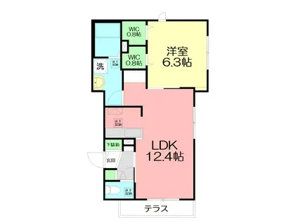 MAISON LUMIERE(1LDK/1階)の間取り写真