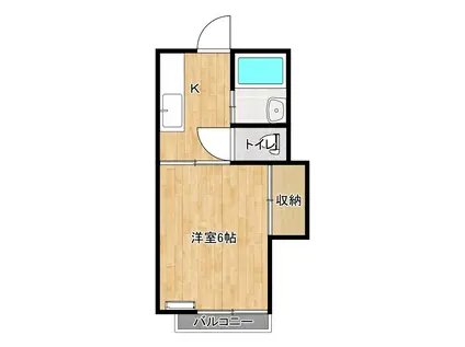 コーポしか(1K/2階)の間取り写真