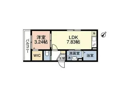 フェリーチェV(1LDK/2階)の間取り写真