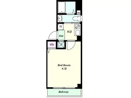 アマビーレ本郷(1K/2階)の間取り写真