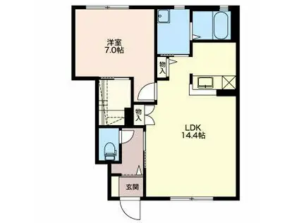 シューラー(1LDK/1階)の間取り写真