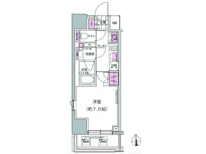プレジリア東日本橋(1K/3階)の間取り写真