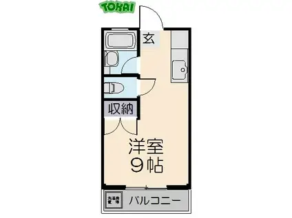 セイントアネックスA(ワンルーム/2階)の間取り写真
