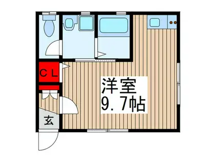 エバーグリーン里(ワンルーム/1階)の間取り写真