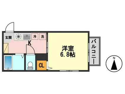 花ハウスⅡ(1K/1階)の間取り写真