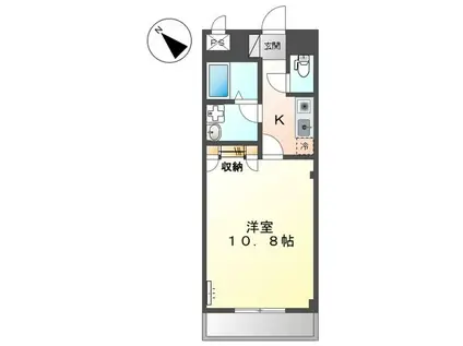 ソレアード(1K/1階)の間取り写真