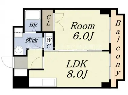 エクシード浜口(1LDK/5階)の間取り写真