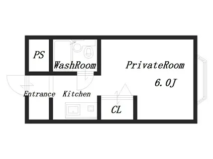 近鉄南大阪線 橿原神宮西口駅 徒歩4分 3階建 築32年(1K/2階)の間取り写真