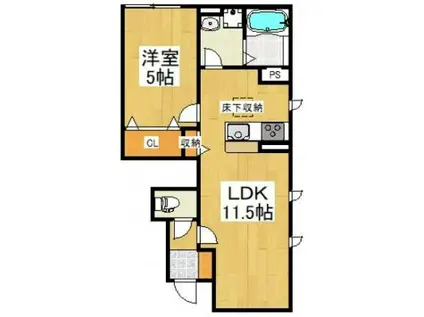 ステラアネックス(1LDK/1階)の間取り写真