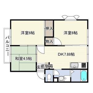 サンライズ曽根西ハイツ(3DK/2階)の間取り写真