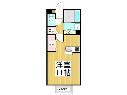 スタジョーネ・アウルII(ワンルーム/1階)の間取り写真