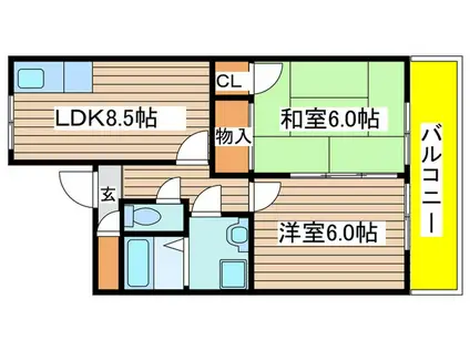 サンフラワー一番(2LDK/1階)の間取り写真