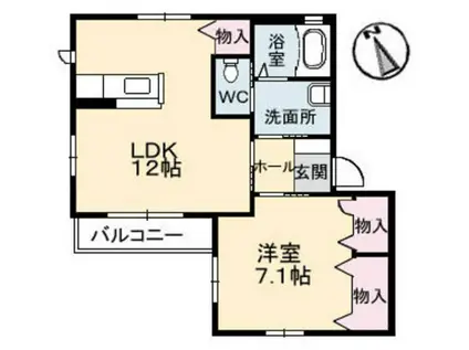 クレールメゾン(1LDK/2階)の間取り写真