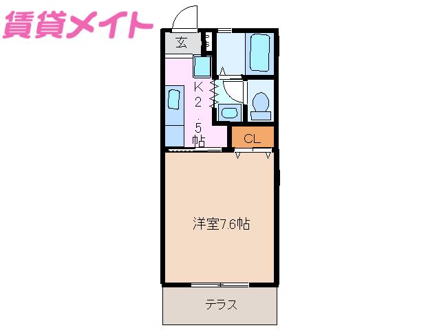 コーキア神楽(1K/1階)の間取り写真