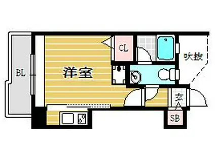 エステートモアウエストパーク(ワンルーム/2階)の間取り写真