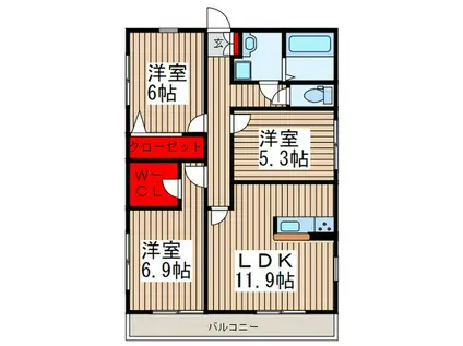 リブリ・プルミエール雅(3LDK/1階)の間取り写真