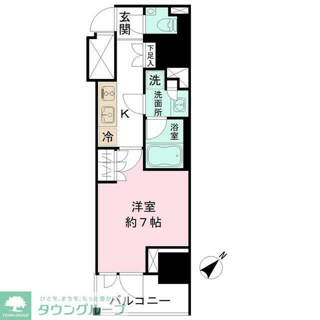 ザ・パークワンズ門前仲町(1K/10階)の間取り写真