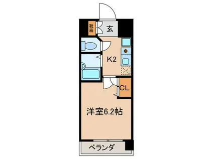 プレサンス京都駅前II(1K/10階)の間取り写真