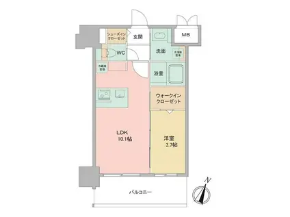 LOUIS RESIDENCE弁天町(1LDK/8階)の間取り写真