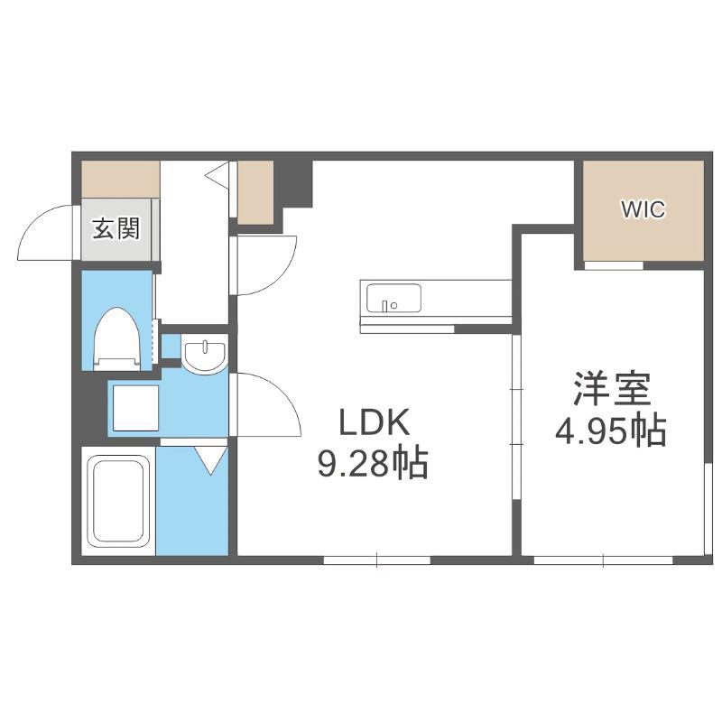 アーバス南円山(1LDK/4階)の間取り写真