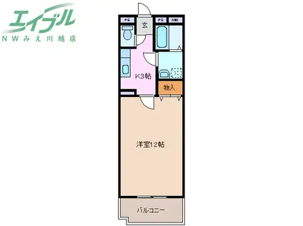 もと・サン稲場II(1K/1階)の間取り写真