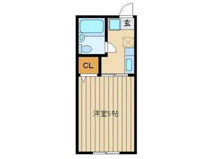 シティハイム・エスポワール(1K/2階)の間取り写真