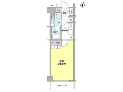 サン・クレスト(1K/3階)の間取り写真