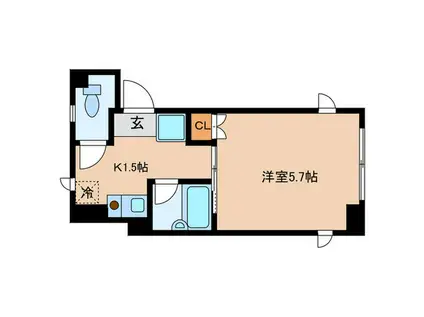 ガーデンヒルズ本所(1K/3階)の間取り写真