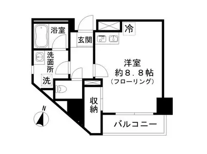 ONE三ノ輪(ワンルーム/9階)の間取り写真