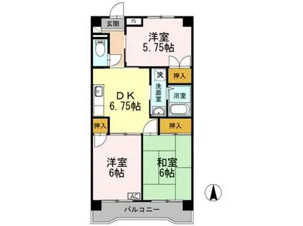 小峯ビル(3DK/2階)の間取り写真