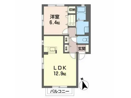 ファミーユ(1LDK/1階)の間取り写真