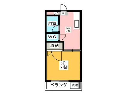 けやきハイム(1K/1階)の間取り写真